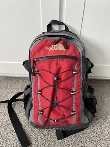The North Face Borealis Heavy Duty Backpack Gray Coral Hiking School Laptop B4 - Picture 1 of 7