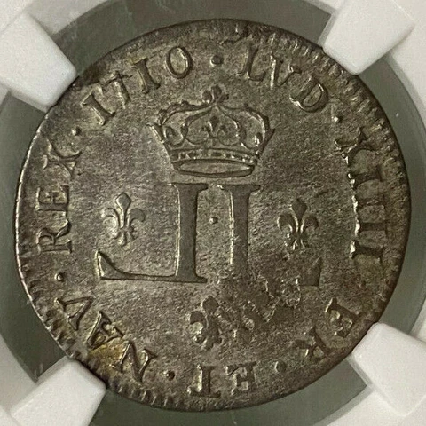 FRENCH COLONIES 30 DENIERS 1710 D - ICCS AU-50 Cover