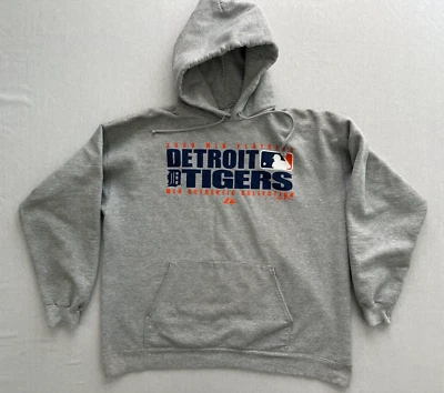 Detroit Tigers MLB 2006 Playoff Majestic Hoodie Sweatshirt Mens Sz L GUC Gray - Image 1 of 4