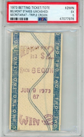 1973 Secretariat Belmont Stakes Uncashed Betting Ticket. Only 12 graded higher! Cover