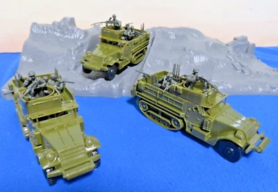 3 X WWII США Halftrack с 4 человек экипажа, пластик, 1/38 классическая игрушка солдатики Inc - Изображение 1 из 4