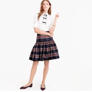 NWT!! J. CREW Stewart Plaid Drop Waist Taffeta Skirt Party Preppy Pleated Size 4 - Picture 1 of 17
