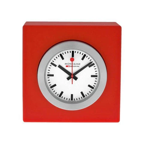 Mondaine Magnet Red Case Analog Quartz Shelf Desk Clock A660.30318.84SBC Cover
