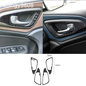 4×Carbon Fiber Interior Door Handle Ring Panel Trim For Chrysler 200 2015-2017 A - Foto 1 di 15
