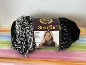 one new skein Lion Brand Scarfie yarn Cream/Black 201 - Picture 1 of 6