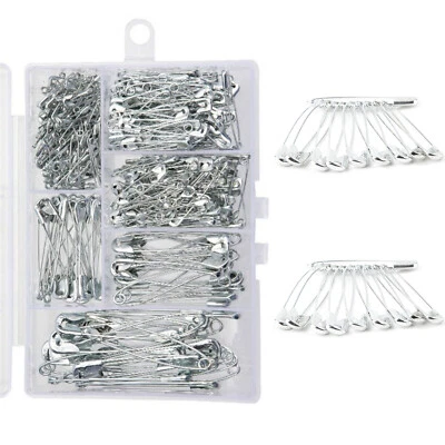 300* Pasadores de seguridad de acero surtidos 6 tamaños resistentes enchapados en niquelado pasadores para ropa Foto 1 de 4