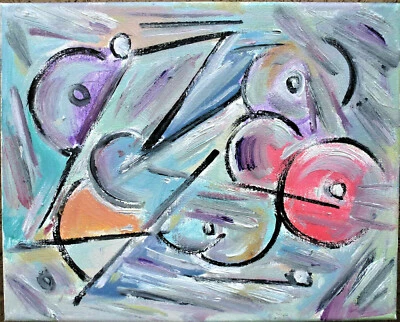 UN PARCHE ÁSPERO abstracto NUEVO lienzo original 8x10 WOW pintura firmada Crowell  Foto 1 de 4