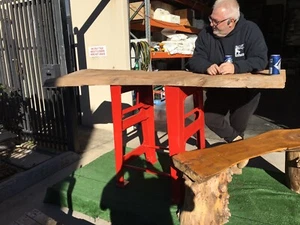 Industrial Cast Iron Base Bar Bench BBQ Outdoor Dining 700-700-1000mm High - Picture 1 of 12