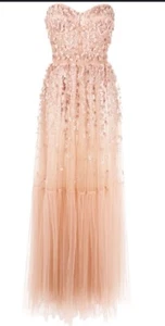 Elisabetta Franchi Crystal Embroidered Pink Long Maxi Gown Dress US 0 2 / IT 38 - Picture 1 of 5