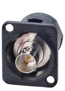 Panel de chasis SWITCHCRAFT EHBNC2B-BNC hembra a hembra, aunque de alimentación, negro - Imagen 1 de 1