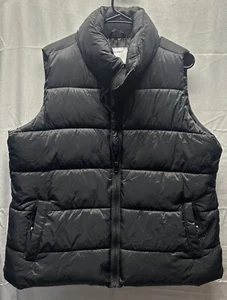 Old Navy Black Puffer Vest Men’s Size XL Quilted Fleece Lined Outdoor Pockets - Picture 1 of 3