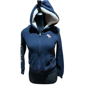 Abercrombie Girls Vintage Fur Hooded Sequin Full Zip Moose Jacket Size 9/10 - Picture 1 of 9