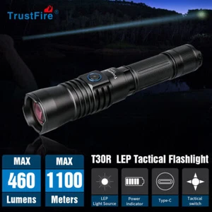 Trustfire T30R LEP 1100Meter, Taktische Taschenlampe Wiederaufladbar 460LM für die Jagd - Bild 1 von 21