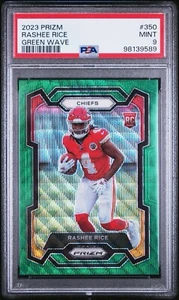 2023 Panini Prizm #350 Rashee Rice Cheifs - Green Wave - PSA 9 - Bild 1 von 3