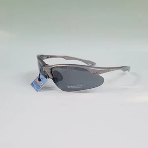 Sonnenbrille UV-Schutz Polycarbonat-Gläser halb goldfarbenes Gestell umlaufend - Bild 1 von 8