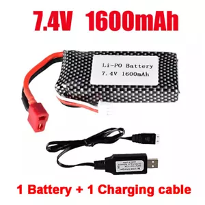7,4 V 1600mAh Lipo Akku 1:10 Maßstab RC Autos Quadcopter für XLH 9125 Buggy Auto - Bild 1 von 11