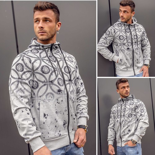 SACAI Kapuzenpullover Sweatjacke Sweatshirt Pullover Hoodie Print Herren BOLF Aufdruck