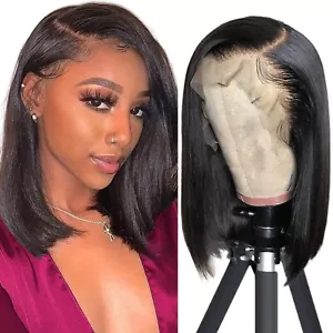Straight Bob Wig Human Hair 12 Inch 13x4 HD Lace Front Wigs for Black Women G... - Picture 1 of 6