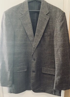 Blazer John Ashford Vintage Hombres 44L Lana Cabello Camello Glen Cuadros Abrigo Deportivo Foto 1 de 4