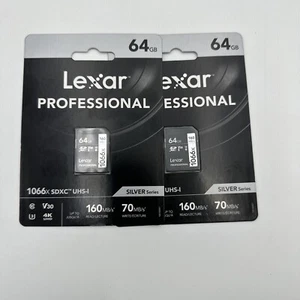 Lexar 64GB SDXC 1066X Memory Card (2-Pack) Free Shipping 🔥🚨 - Picture 1 of 2
