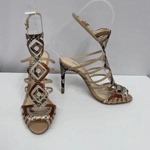 Alexandre Birman Snakeskin & Sheer Mesh Shoes Ankle Straps $795.00 Worn Once 36 - Picture 1 of 7