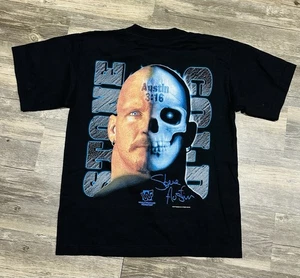 Camicia Vintage Bambini WWF WWE Stone Cold Steve Austin Rara Taglia Youth Large - Foto 1 di 3