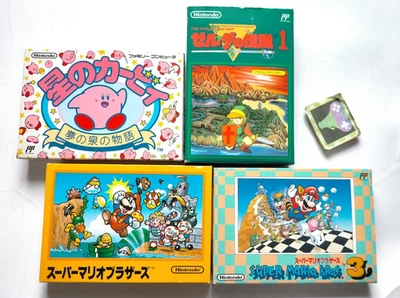 Lot 4 FC Super Mario Bros. 1 3 Kirby Zelda Nintendo Famicom Japan Spiel - Bild 1 von 4
