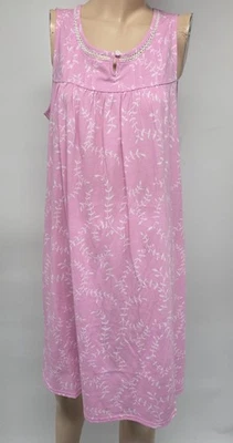 NWT Croft & Barrow Sleeveless Cotton Blend Knit Womens Nightgown Pink Floral - Image 1 of 3