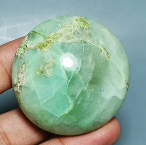 Increíble Piedra Lunar Verde Orbicular Roca Cristal Palma Reiki Sanación - Imagen 1 de 9