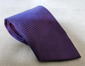 Vintage Burton Menswear purple Horizontal Stripe Tonic Effect Neck Tie - Picture 1 of 6