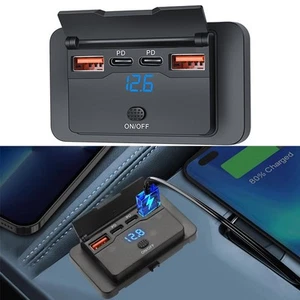 Sleek Design 4 Port USB Charger for Cars featuring Dual Fast Charge Ports - Zdjęcie 1 z 12