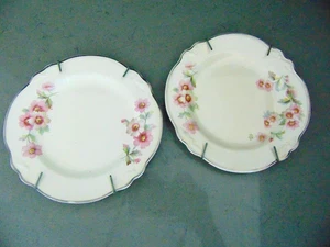 Vintage Homer Laughlin Brot Dessert Teller Lot 2 Virginia Rose 6 1/4 Zoll - Bild 1 von 4