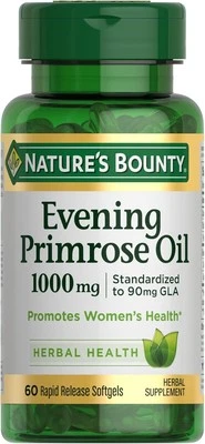 Píldoras de aceite de onagra Nature's Bounty, 1000 mg 60 quilates 60 unidades (paquete de 1)  Foto 1 de 4