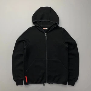 Prada Mens Brown Wool Knit Jacket Nylon Lined Pockets Size 29 - Picture 1 of 22