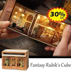 3D Wooden Book Kit DIY Miniature House Book Bookshe LED Model  Bes t - Picture 1 of 17