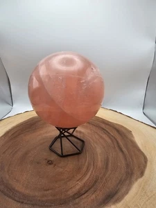 3,85 Pfund natürliche rosa Rosenquarz Kristall Kugel 98-107 mm mit Ständer - Bild 1 von 7