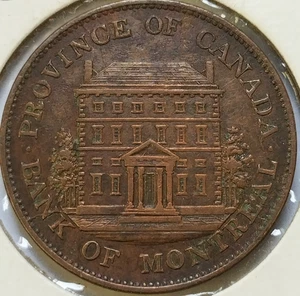 1838 Colonial Canada 1/2 Penny token PC-1A2 BR-527 XF Medium Trees - Picture 1 of 5