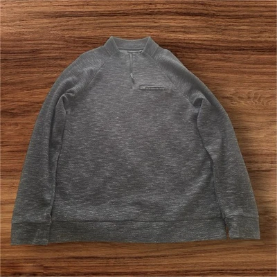 男式 Marc Anthony 黑色斑点修身 1/4 拉链套衫夹克衬衫 L — 第 1/4 张图片