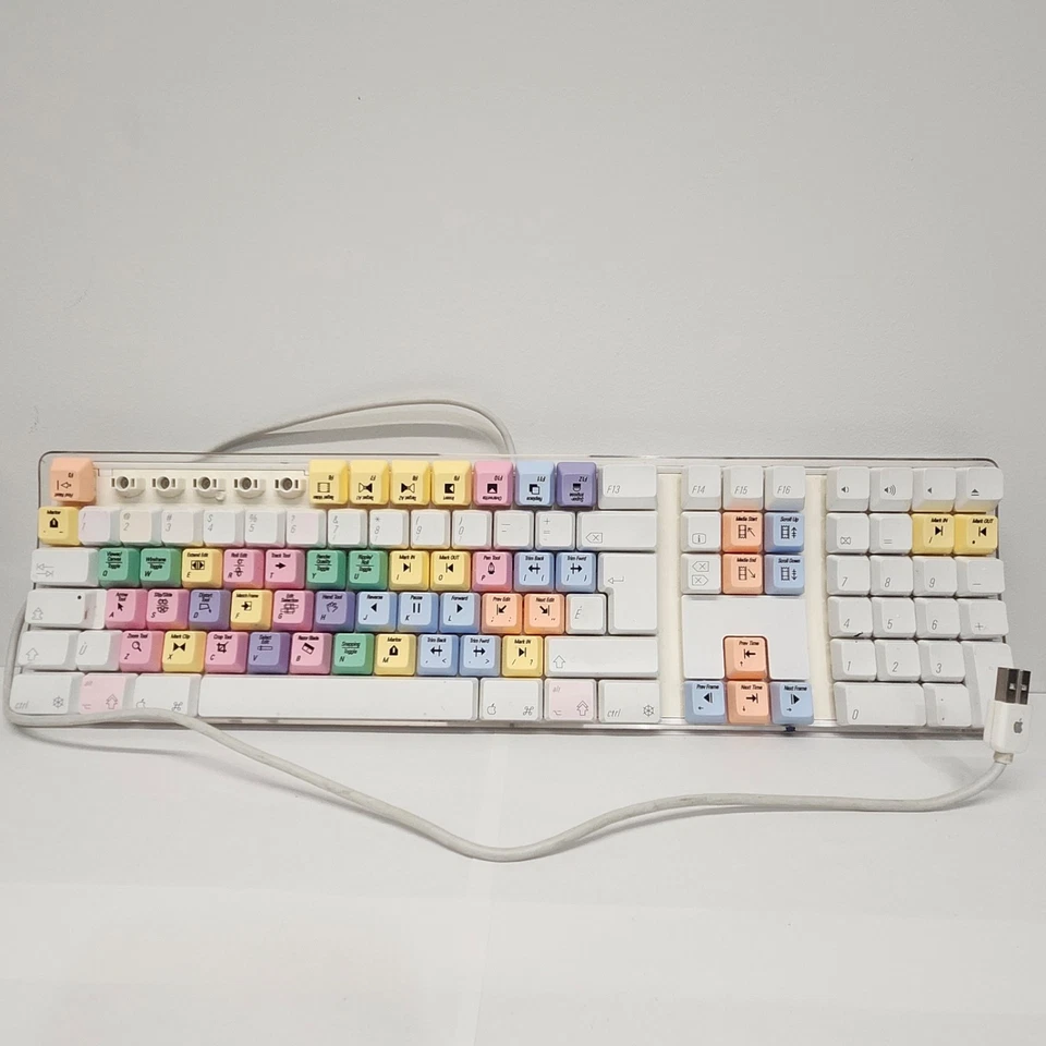 Apple Mac A1048 BPS Logic Colored Final Cut Pro Video Editing Keyboard 2003 - Image 1 of 4