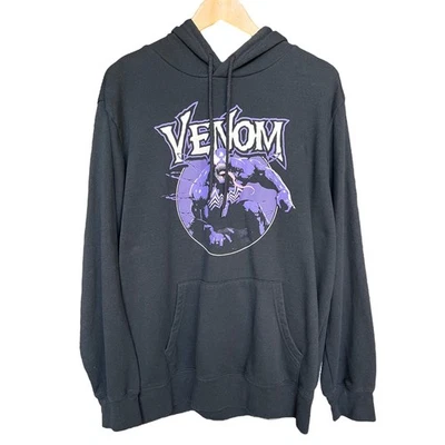 Sudadera con Capucha Marvel Venom Púrpura Estampado Gráfico Pullover Negro Grande Foto 1 de 4