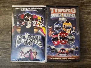 *USED* Power Rangers The Movie & Power Rangers Turbo VHS Movies Lot Of 2 - Foto 1 di 8