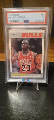 Fleer #59 1987 Michael Jordan PSA 3 en muy buena condición Chicago Bulls Foto 1 de 2