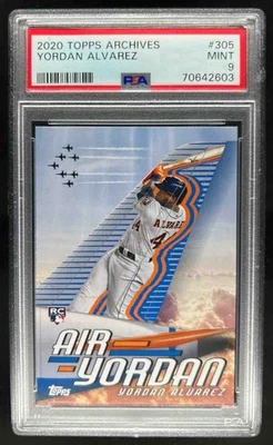 2020 Topps Archives Yordan Alvarez Air RC Rookie #305 Astros PSA 9 - Image 1 of 2