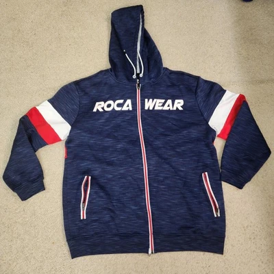 Rocawear Sudadera con Capucha Para Hombres 2XL Azul Rojo Blanco Cremallera Completa Poliéster Chaqueta Y2k Ropa de Calle Foto 1 de 4