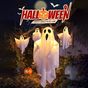 LED Hänge Geist Dekoration Indoor Outdoor Grusel Halloween Deko - Bild 1 von 10