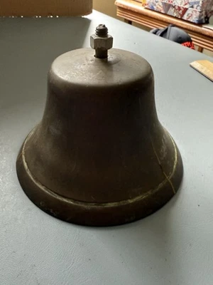 "Antigua campana de latón vintage fuerte -4"" - timbre y correa originales" Foto 1 de 4