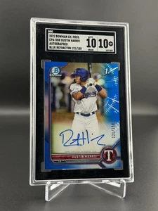 2022 Bowman - Chrome 1st Auto Dustin Harris #CPA-DHR Blue /150 (RC) GEM SGC 10 - Picture 1 of 2