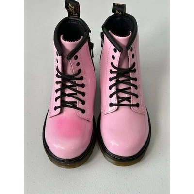 Botas Dr. Martens com cadarço couro leve zíper no tornozelo rosa tamanho 10 novas na caixa com defeito - Imagem 1 de 4