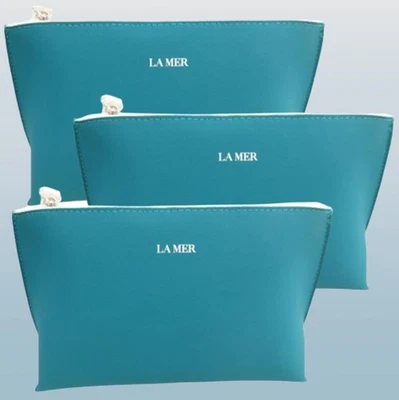 LA MER BOLSA DE MAQUIAGEM VERDE FEMININA NOVA SEM ETIQUETAS LOTE DE 3 - Imagem 1 de 4