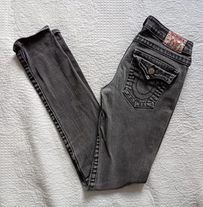 TRUE RELIGION Black Skinny Low Rise Jeans - W27 / L34 (approx size 8) - Picture 1 of 13